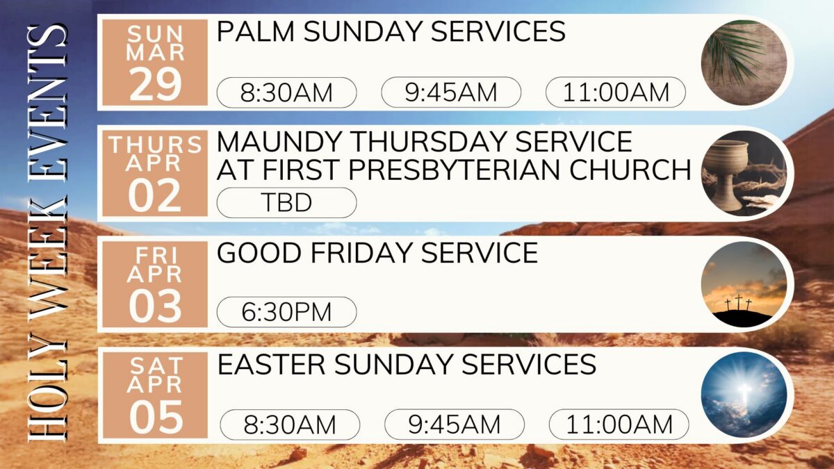 Holy Week Worship Services at Christ Our Shepherd Lutheran Church in Peachtree City