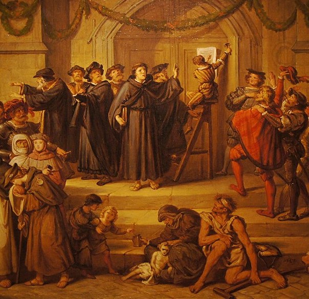 Detail of Luther Publishes the 95 Theses, by Julius Hübner