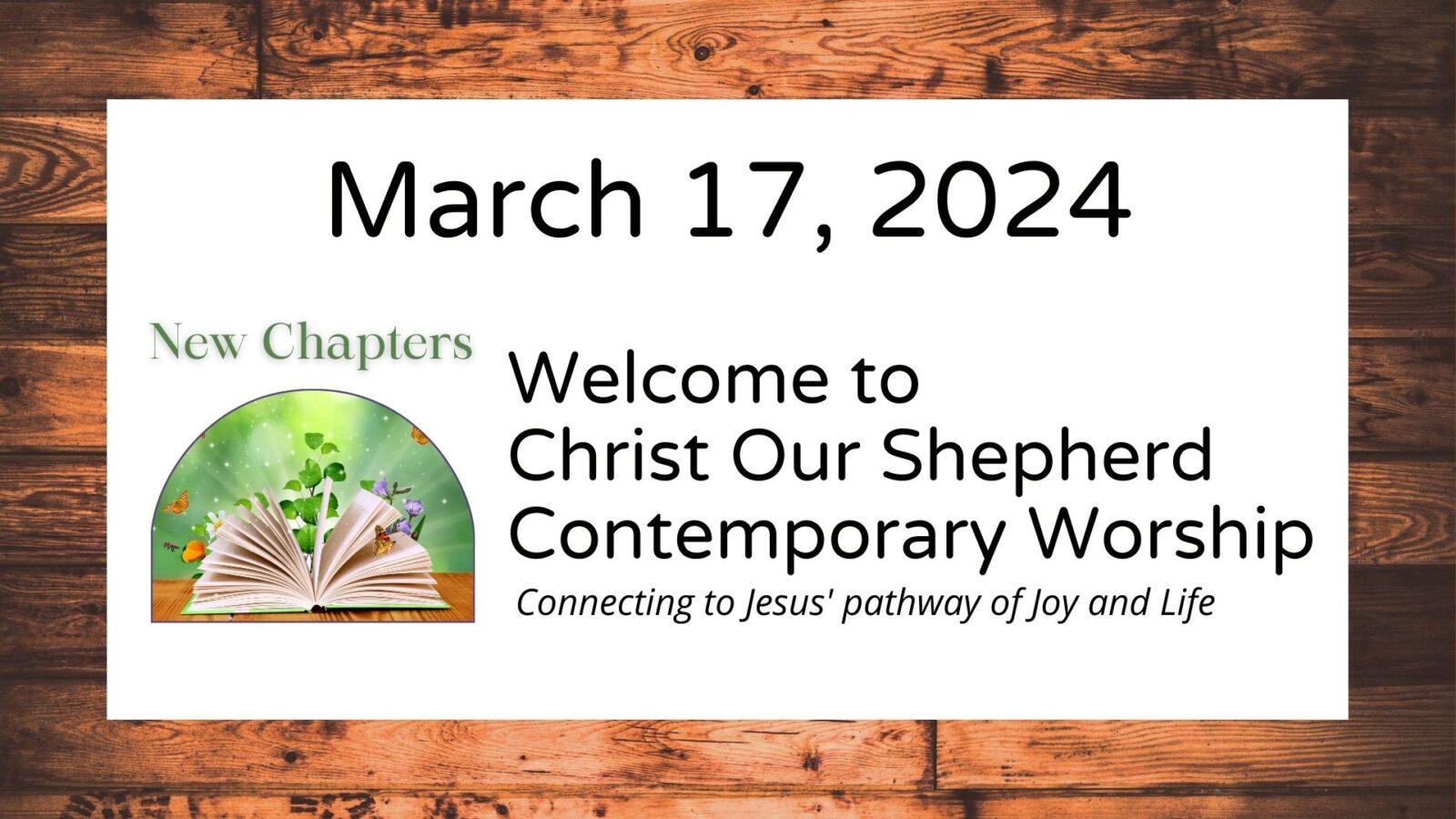 New Chapter in God's Plan, March 17, 2024, Contemporary