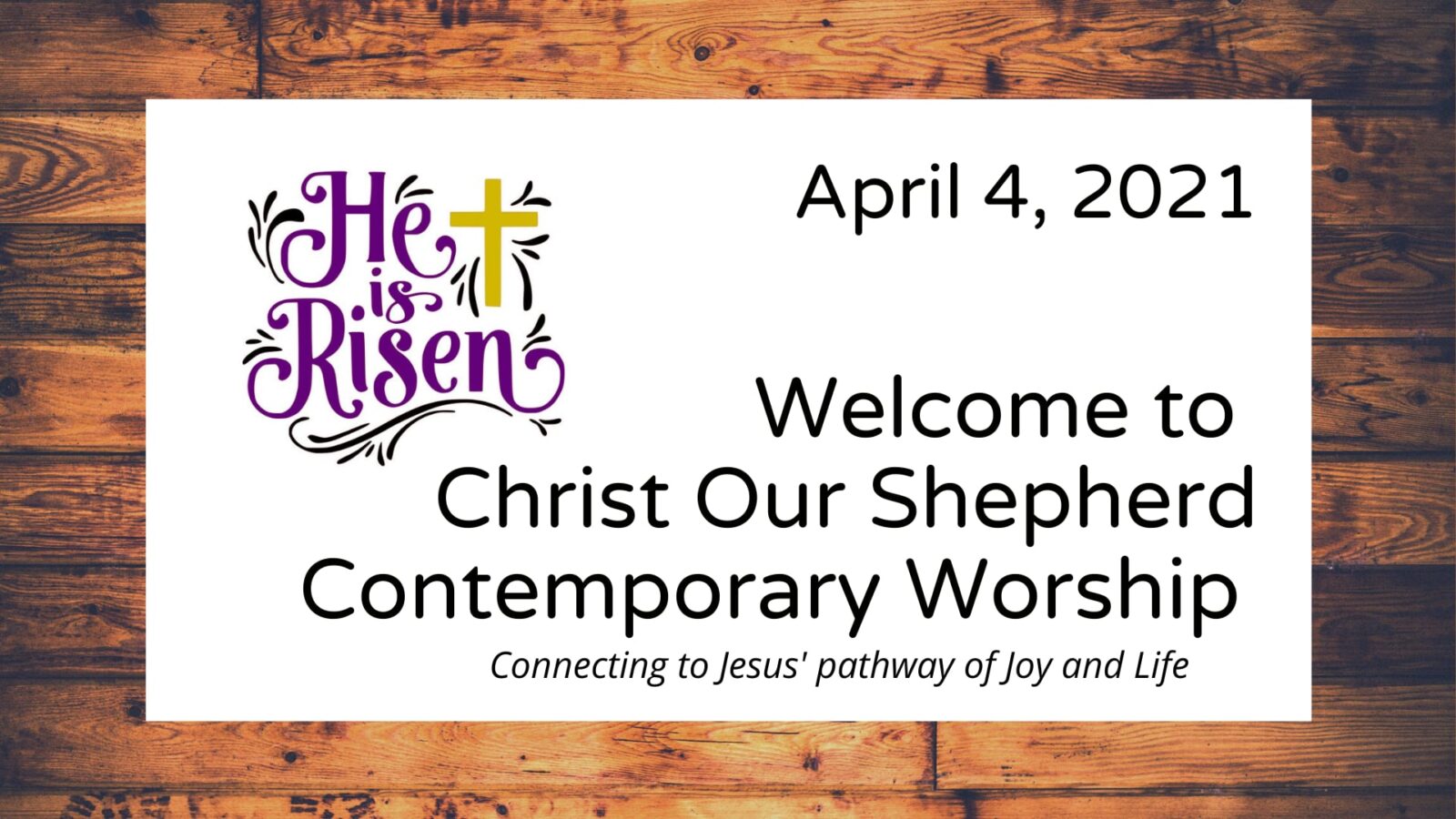 Easter, April 4, 2021 Contemporary