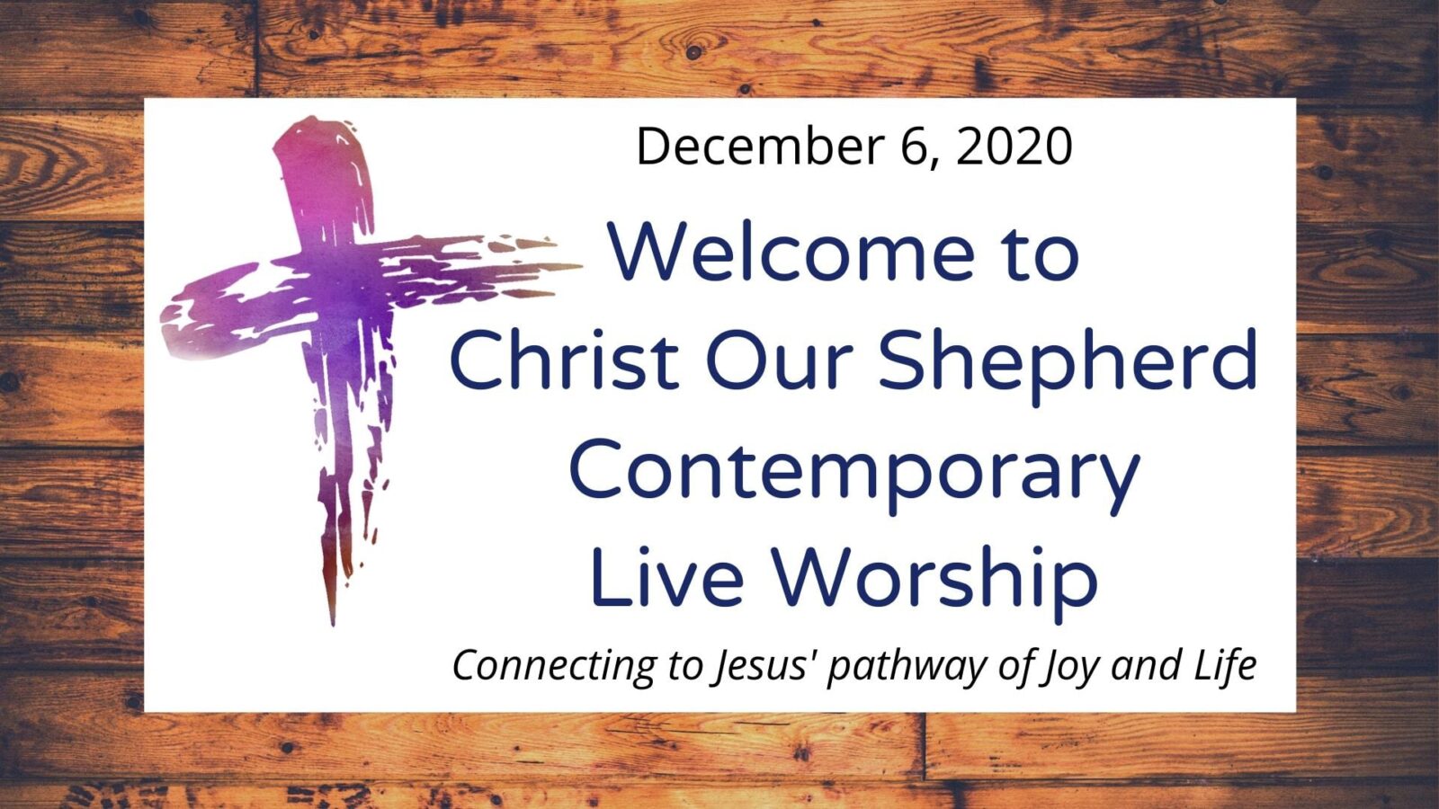 Mark 1:1-8, December 6, 2020 Contemporary