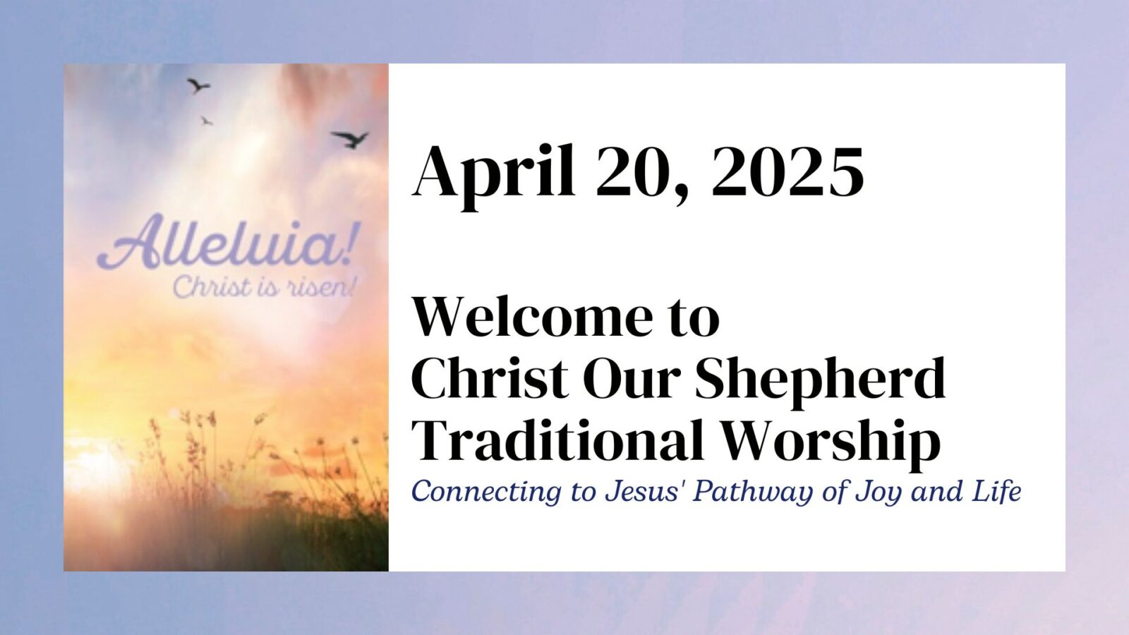 Easter Sunday, "The Masters", April 20, 2025, Traditional