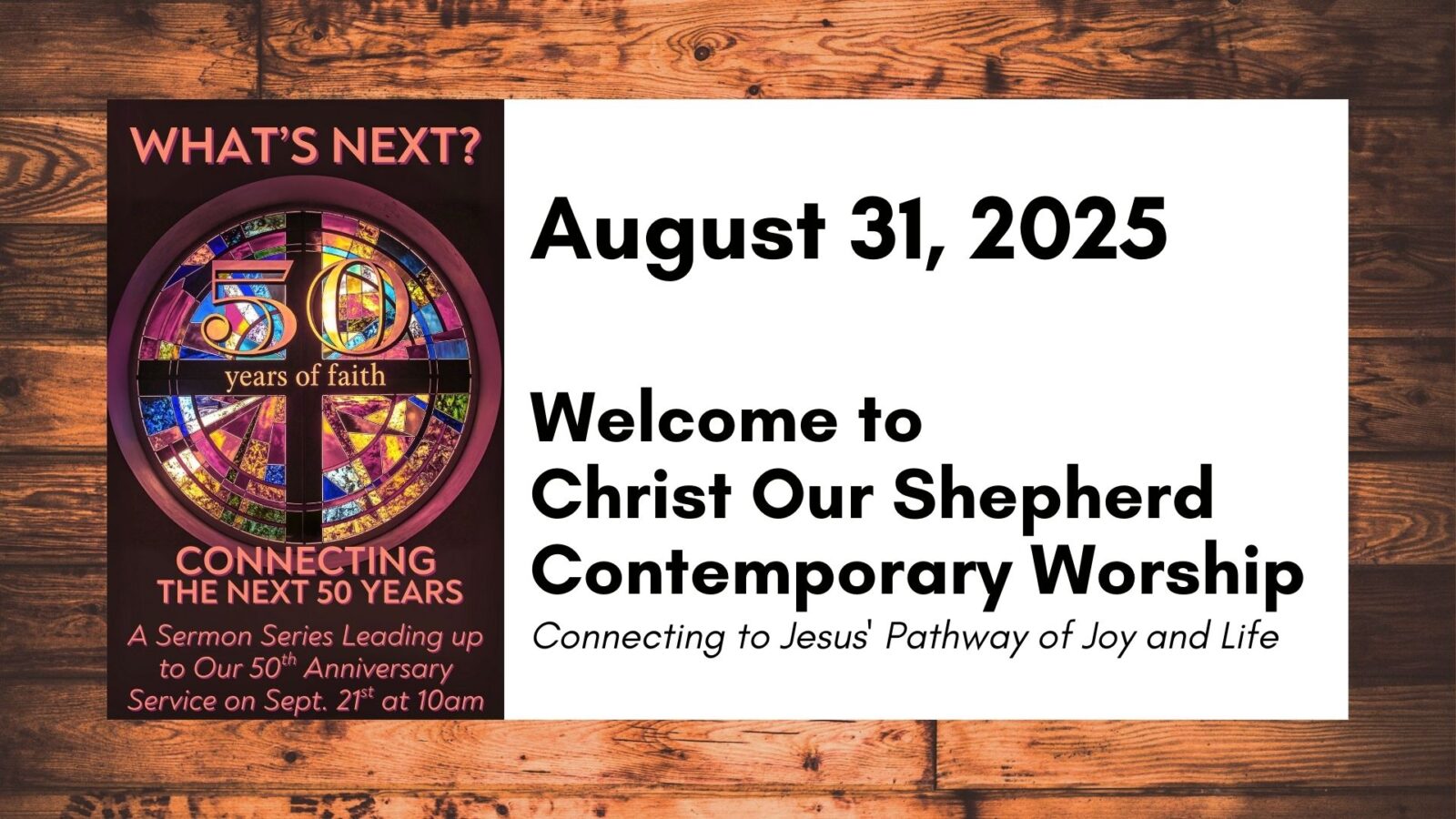 What's Next: Nurturing in Small Groups, August 31, 2025, Contemporary